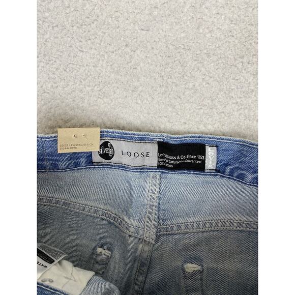 NWT Levis Silver Tab Loose Fit Jeans Light Wash Distressed Mens Size 29x30 - Picture 7 of 11